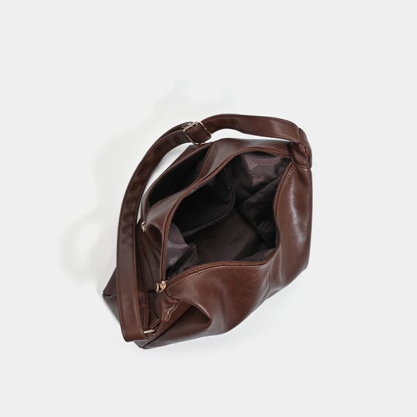 Handheld shoulder bag soft texture large capacity tote bag retro versatile women's bag crossbody bag - 图片 4